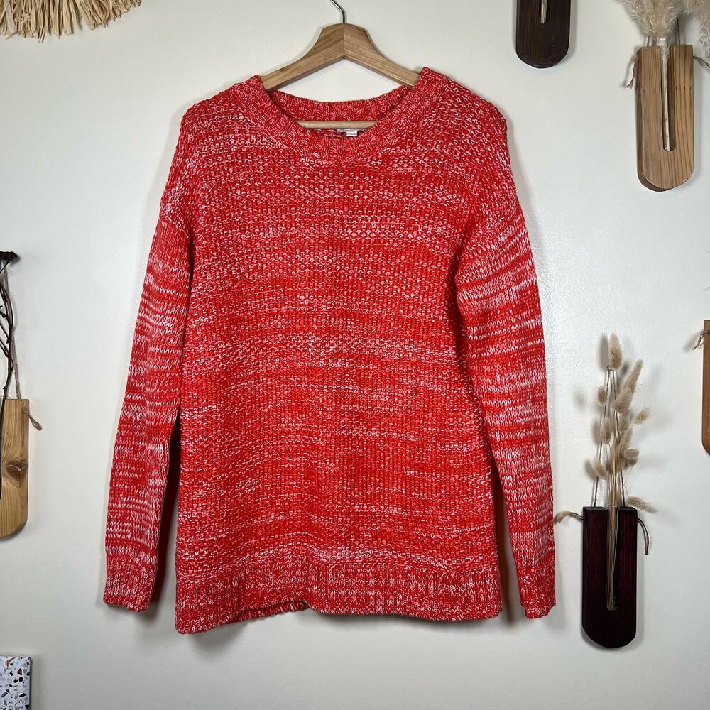 Women's Gap Marled Orange Crewneck Knit Sweater Size Medium